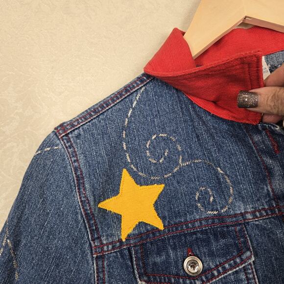 VTG Bleu Bayou Blue Denim Jacket sz M Snowman Winter Holiday Christmas Cotton - Picture 8 of 16